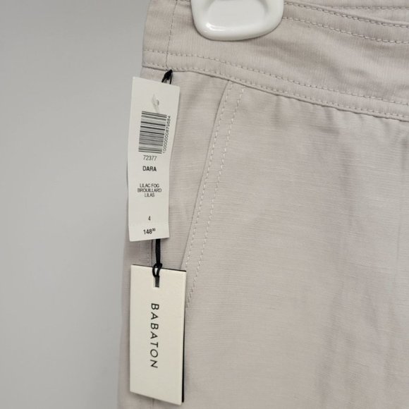 Aritzia Babaton Dara High Waist Linen Blend Pant Lilac Fog - Picture 3 of 9